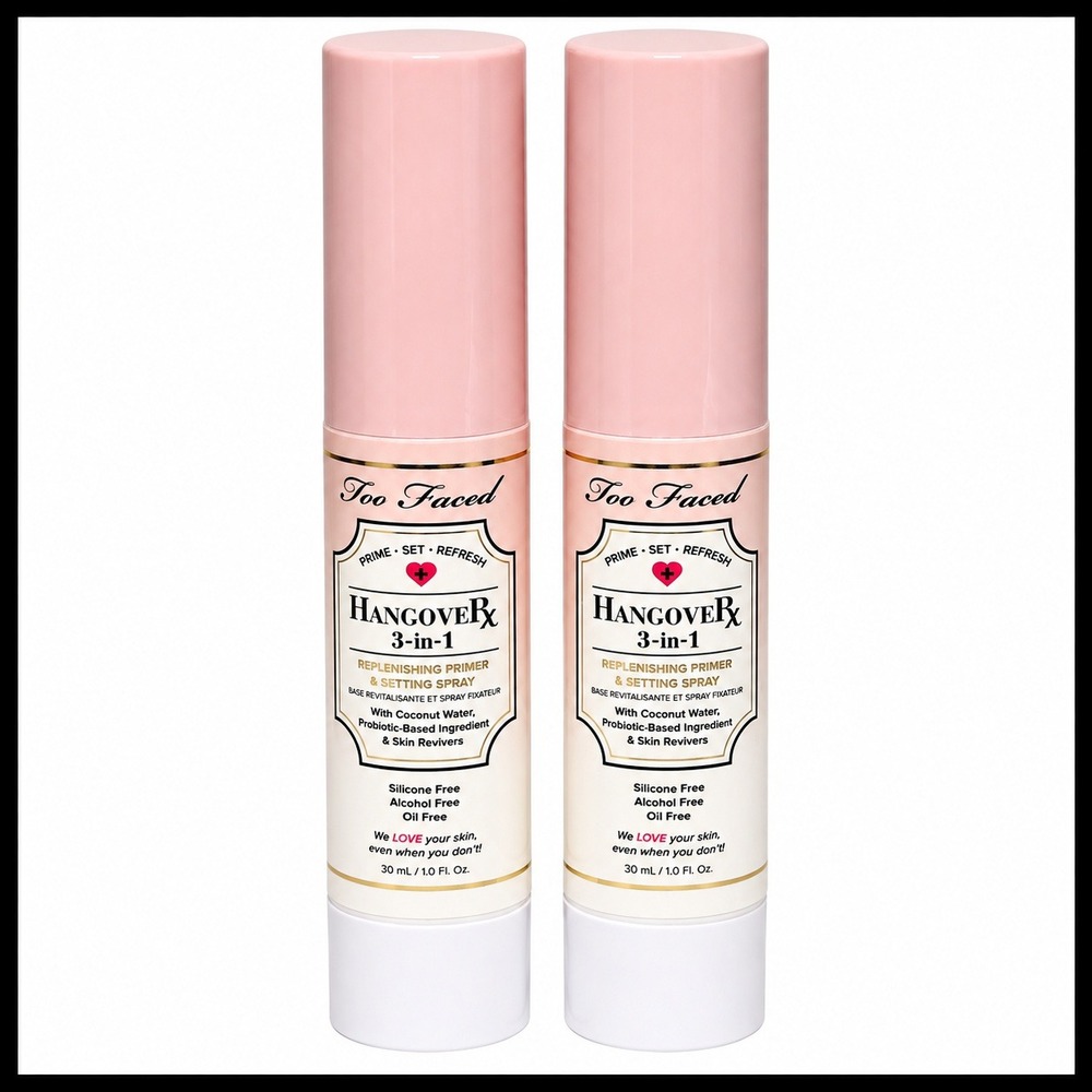 Too Faced Hangover 3-in-1 Replenishing Primer & Setting Spray Set of 2 1oz Each
